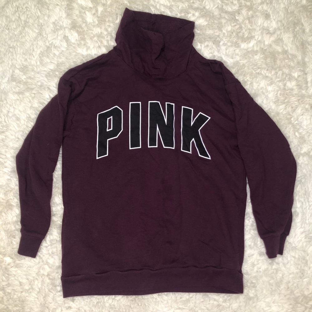 PINK burgundy, turtleneck sweatshirt